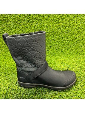 Merrell Quilted 8" Womens Size 5 Black Outdoor Walking Casual Zip Boots Shoes